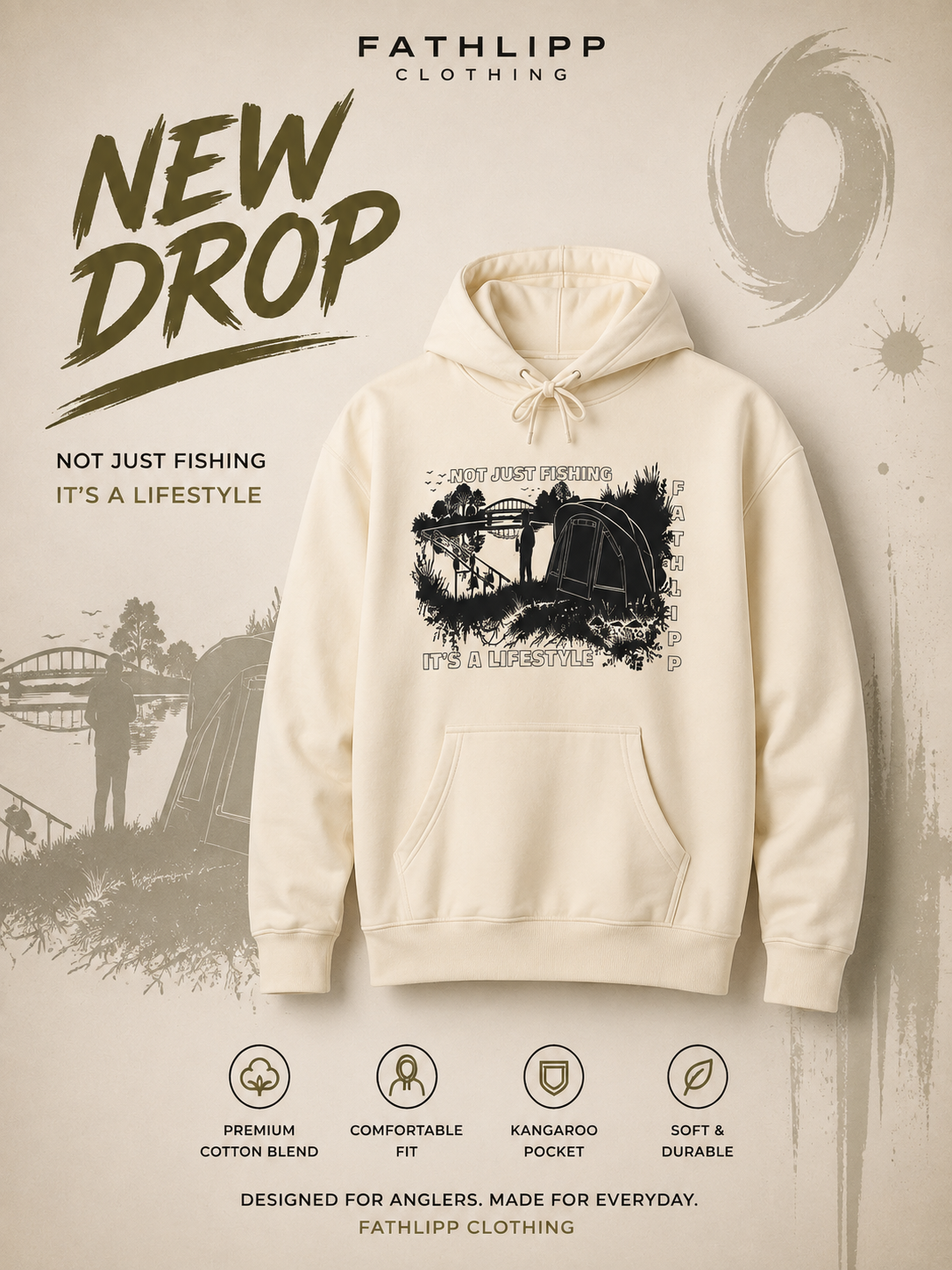 Fathlipp – Not Just Fishing Premium Hoodie