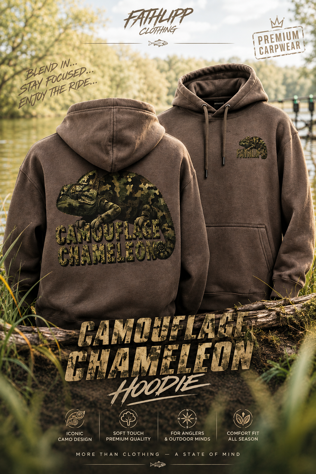 Fathlipp Camouflage Chameleon Premium Hoodie
