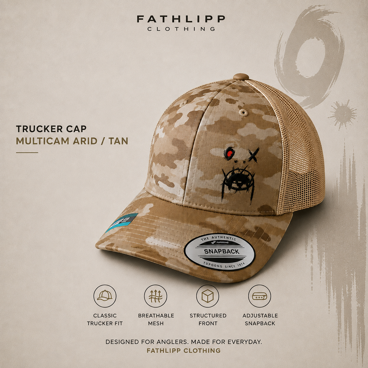 Fathlipp Trucker Cap – Multicam Arid / Tan