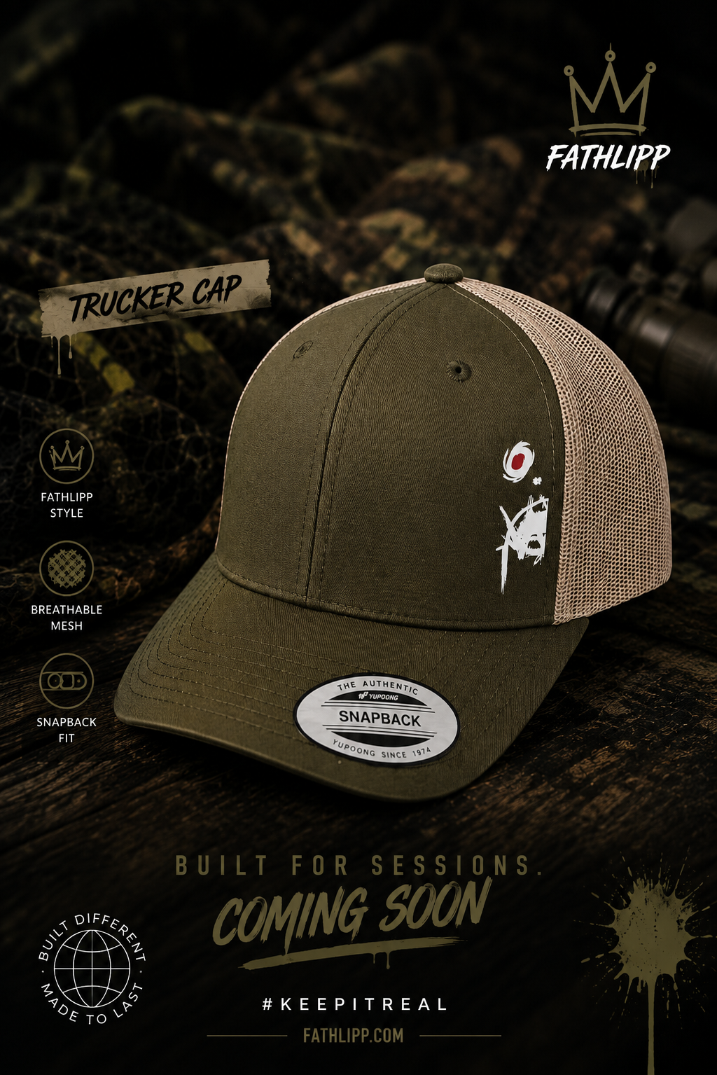 FATHLIPP Trucker Cap – Olive / Khaki