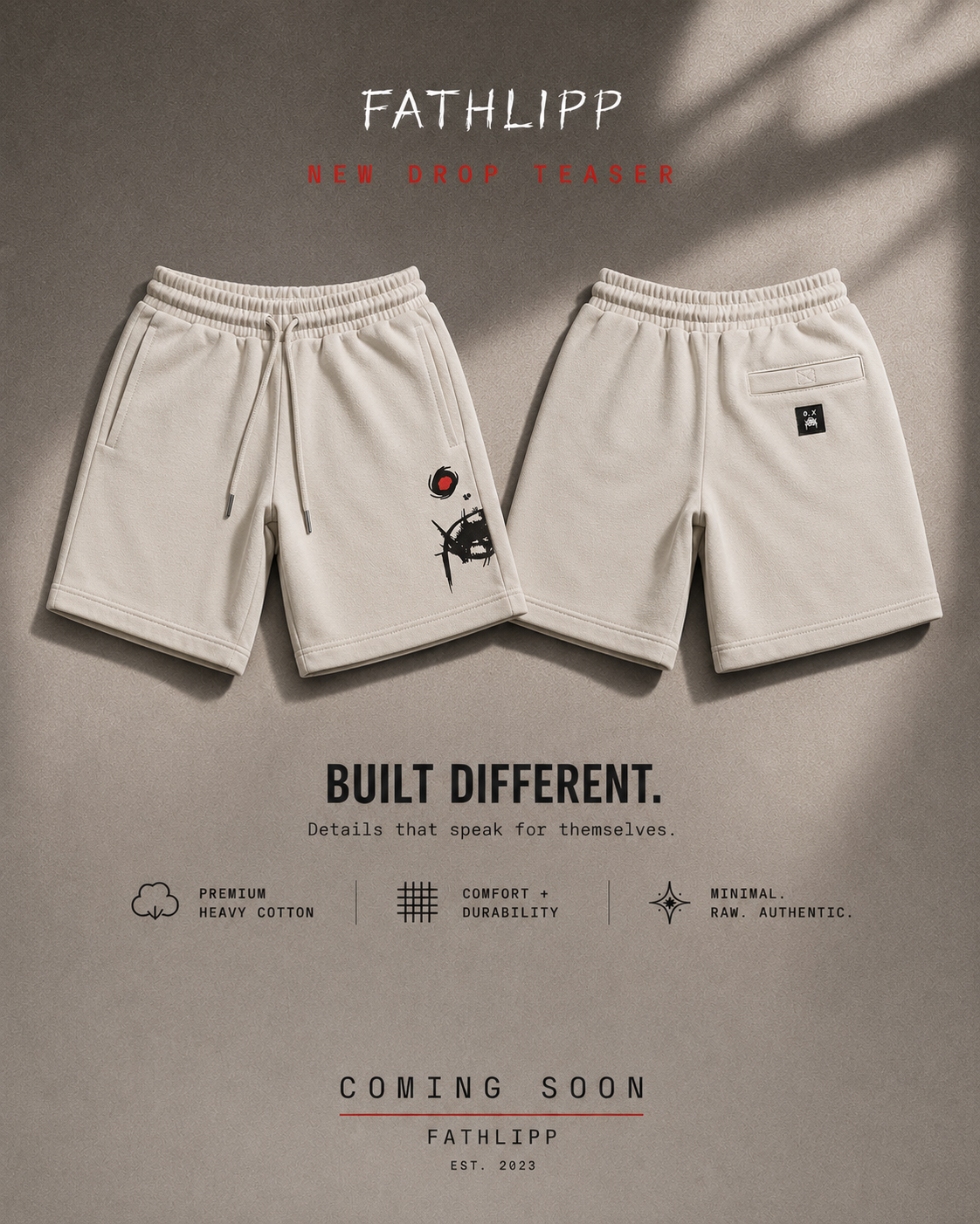 Fathlipp Logo Shorts Sand