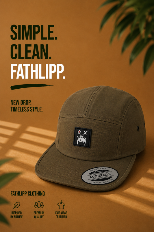 FATHLIPP 5-Panel Cap – Olive Logo Edition