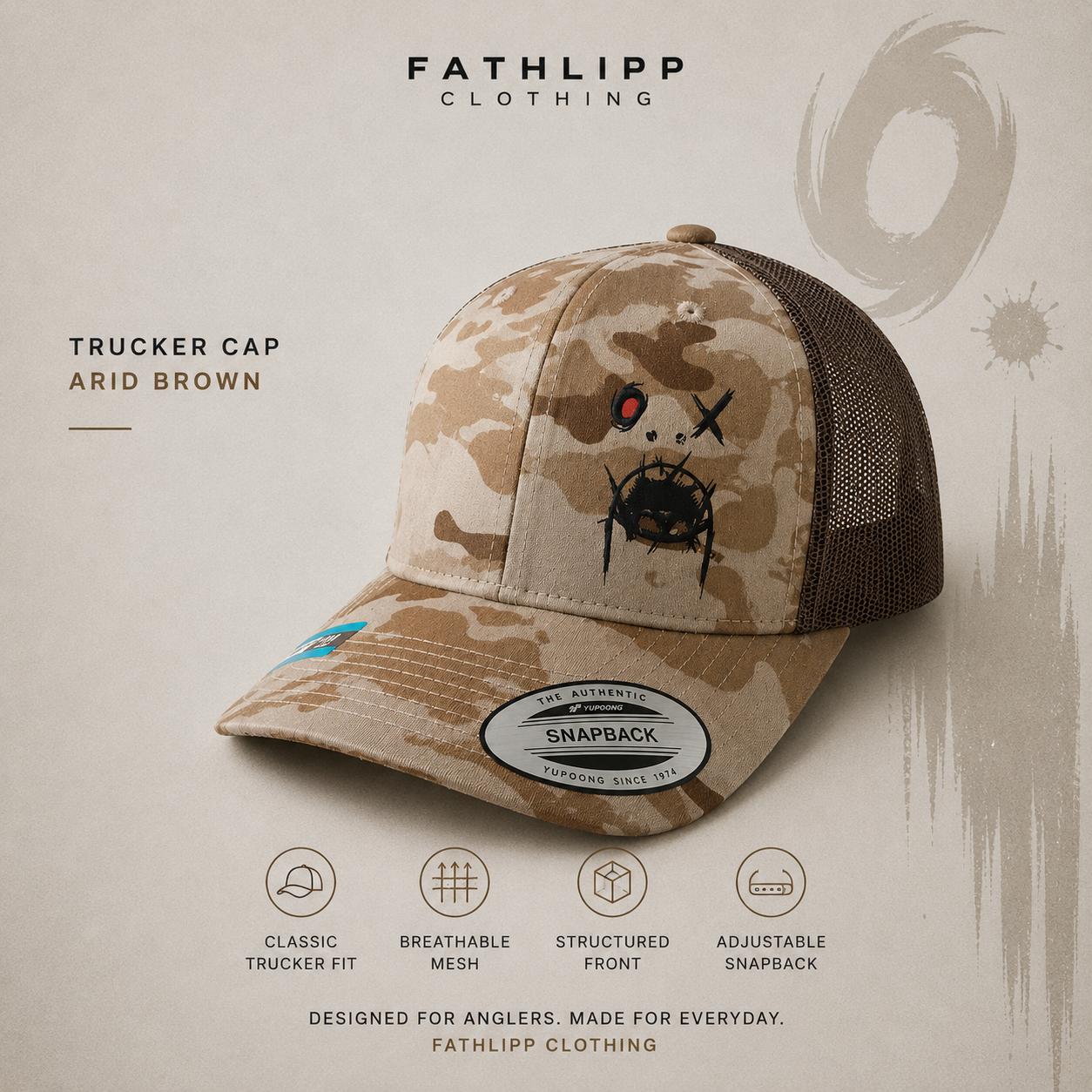 Fathlipp Trucker Cap – Arid Brown