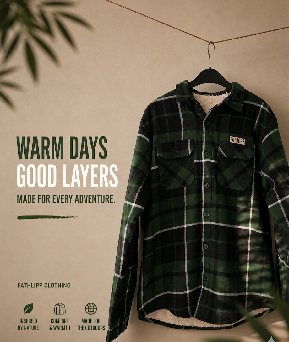 Fathlipp Sherpa-Lined Flannel – Forest Green