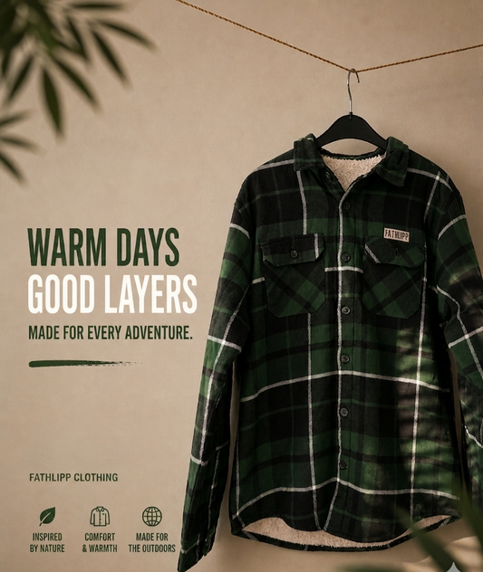 Fathlipp Sherpa-Lined Flannel – Forest Green