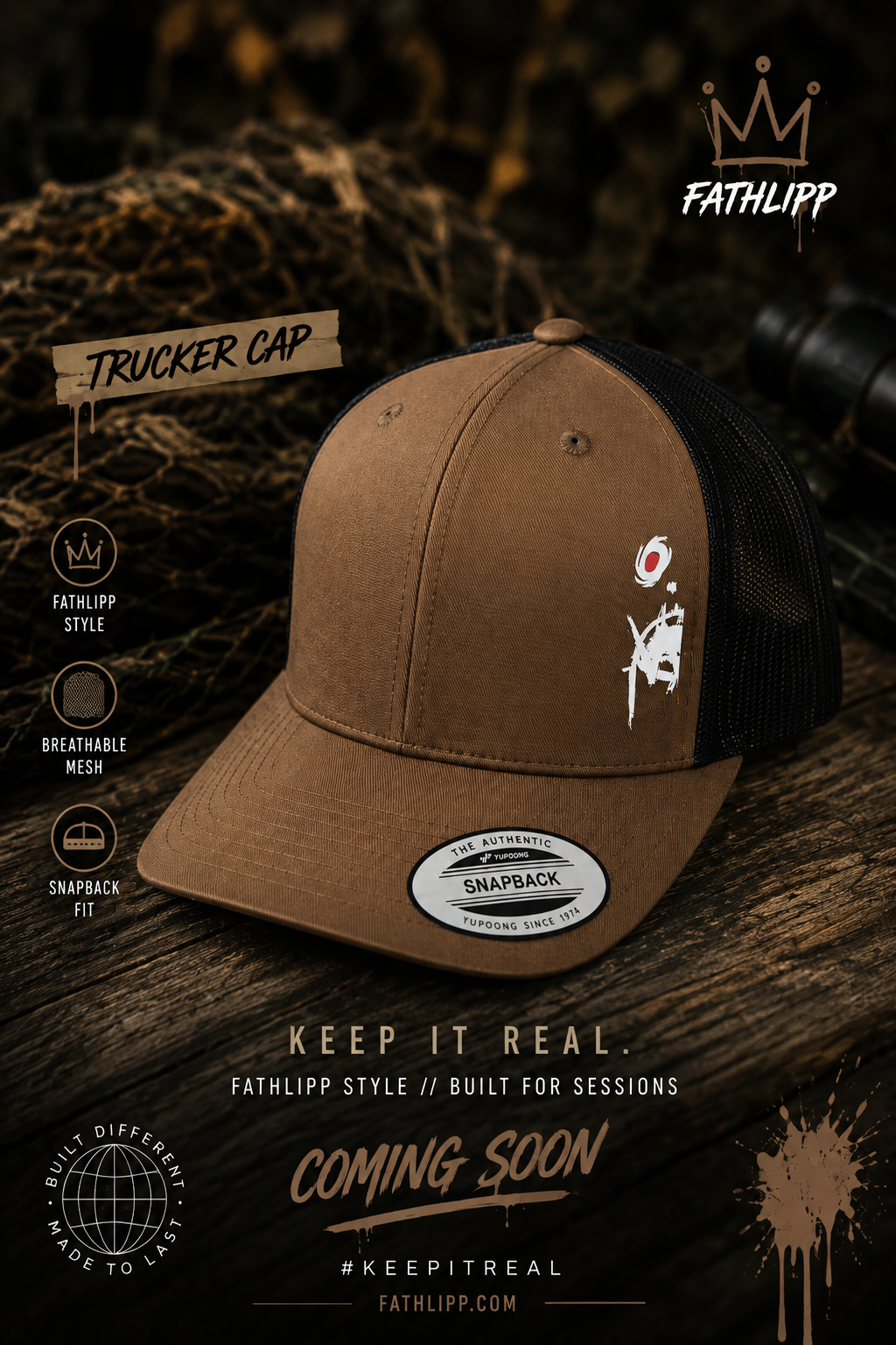 FATHLIPP Trucker Cap – Brown / Black