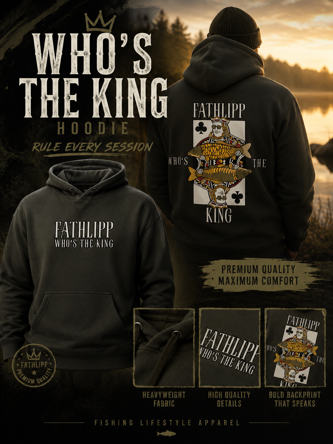 Fathlipp Who’s The King Premium Hoodie