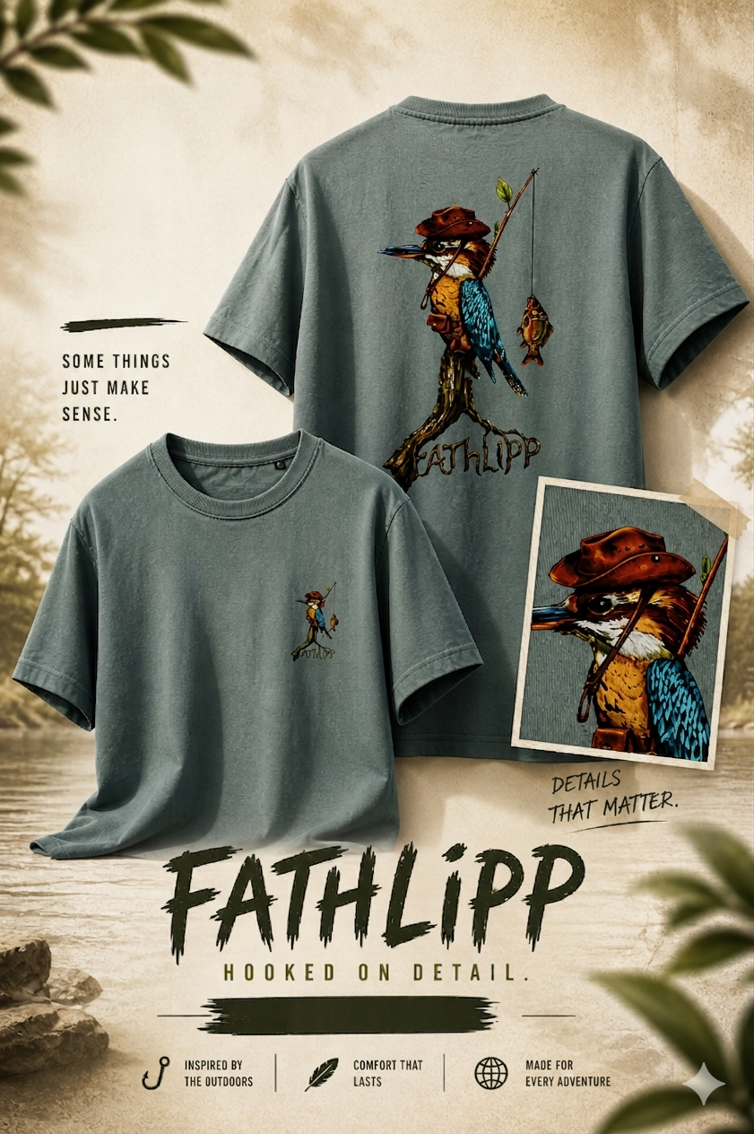 The Kingfisher Angler Fathlipp Premium Tee