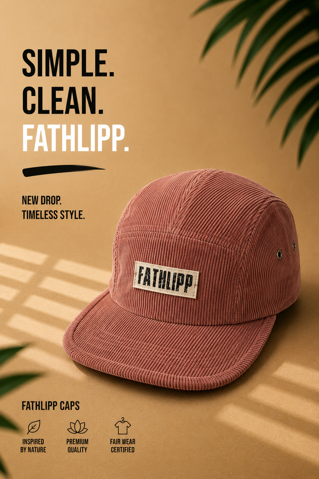 Fathlipp Corduroy Cap - Redwood