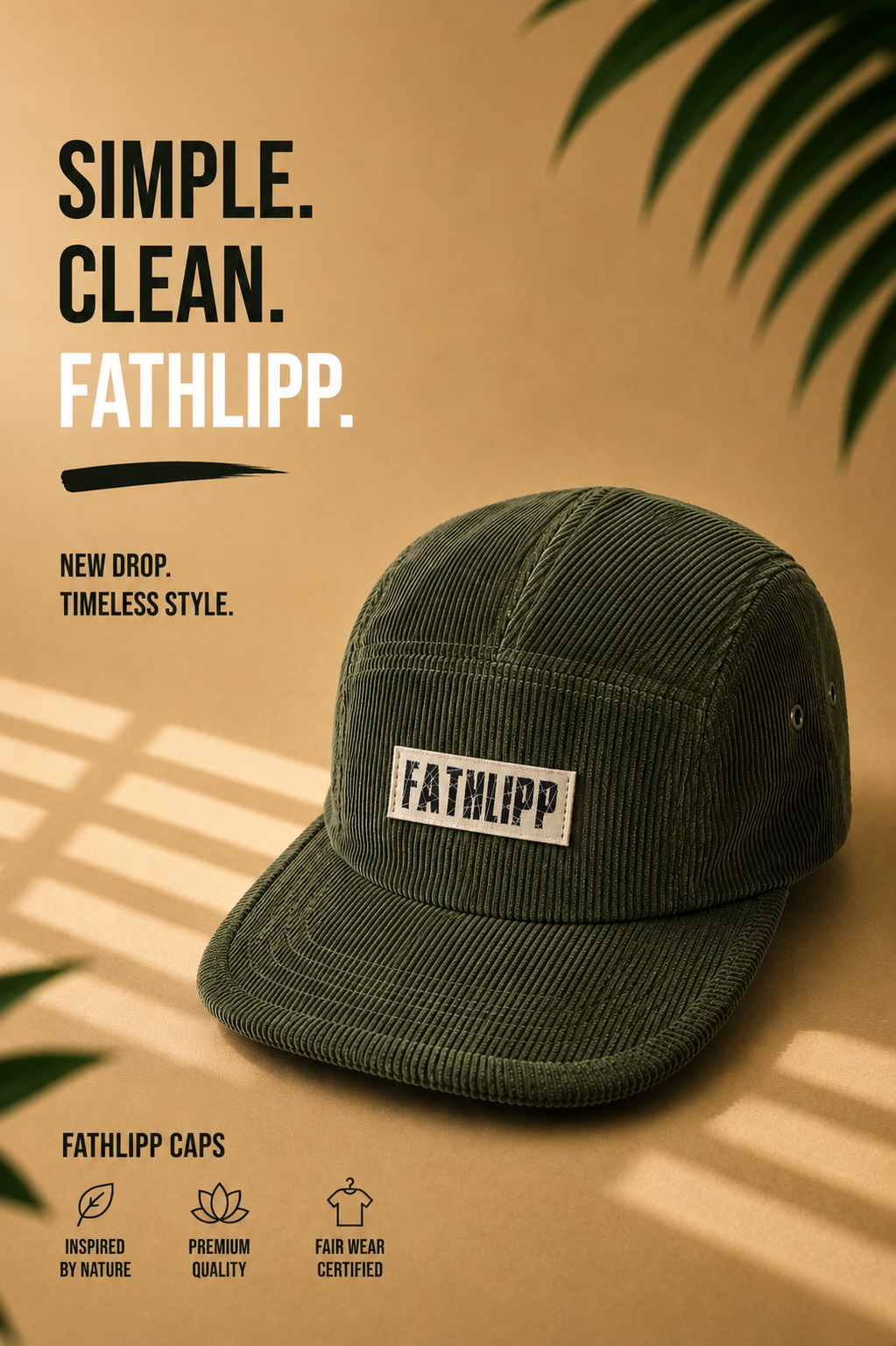 FATHLIPP Corduroy Cap - Forrest Green